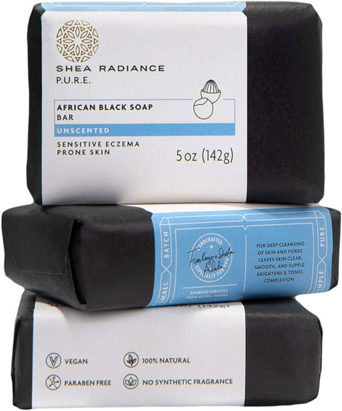 Shea Radiance African Black Soap Unscented 5oz