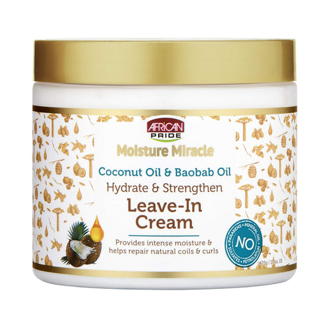 African Pride Moisture Miracle Coconut Oil & Baobab Oil Leave-In Cream 15OZ