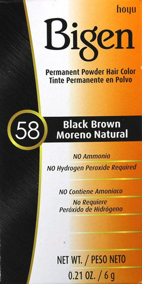 Bigen Permanent Powder Hair Color Black Brown #58